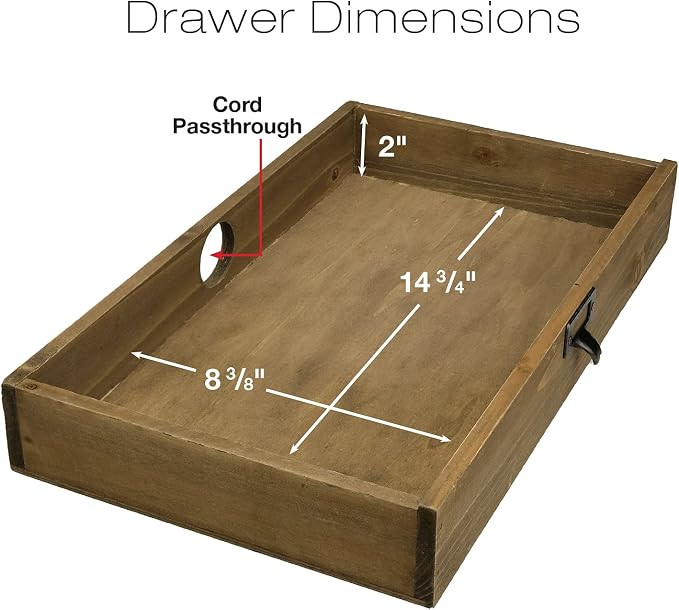 Excello Global Products Wooden Monitor Stand: Includes Drawer for Desktop Organization of Notebooks, Pens, Pencils & Office Supplies (Brown) - Image 4