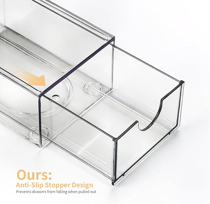 Desk Organizer with Drawers, Stackable Plastic Storage Drawers for Makeup or Desk Organization, Cabinets for Office Dressing Countertop Bathroom Bedroom (12 Packs) - Image 6