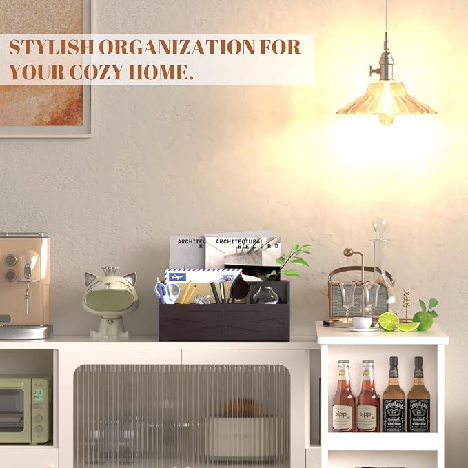 Large Mail Organizer Countertop,Farmhouse Desk and Kitchen Countertop Storage, Letter Sorter, Desk Mail Organizer and Bill Organizer, Desktop File and Paper Holder - Image 9