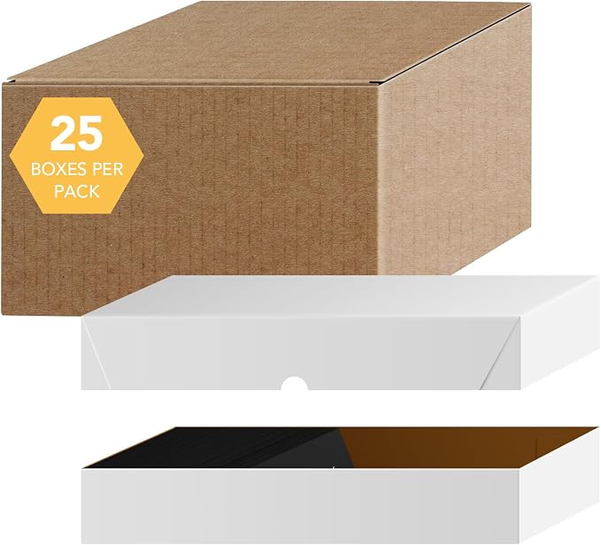 White Business Card Folding Box - Thick and Sturdy Cardboard Boxes for Storage Containers, Packaging, Card Holder and Organizer - 25 per Pack (12" x 3 1/2" x 2") by SSuperfinePrinting