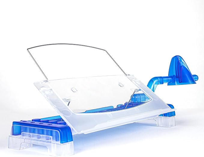 MemoScape Adjustable in-Line Document Holder for Typing | Reduces Neck Strain, Improves Focus, Boosts Desk Organization, and Workflow | Paper Holder Stand for Desk and Home Office - Blue (VUR 3020) by VuRyte