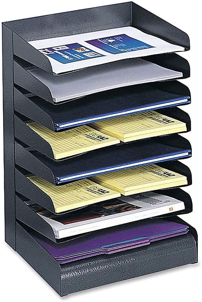 Safco Desk Organizer, 8 Shelves, Office and Classroom Mailbox, Mail Sorter, Commercial Grade Steel, Black by SafcoProducts