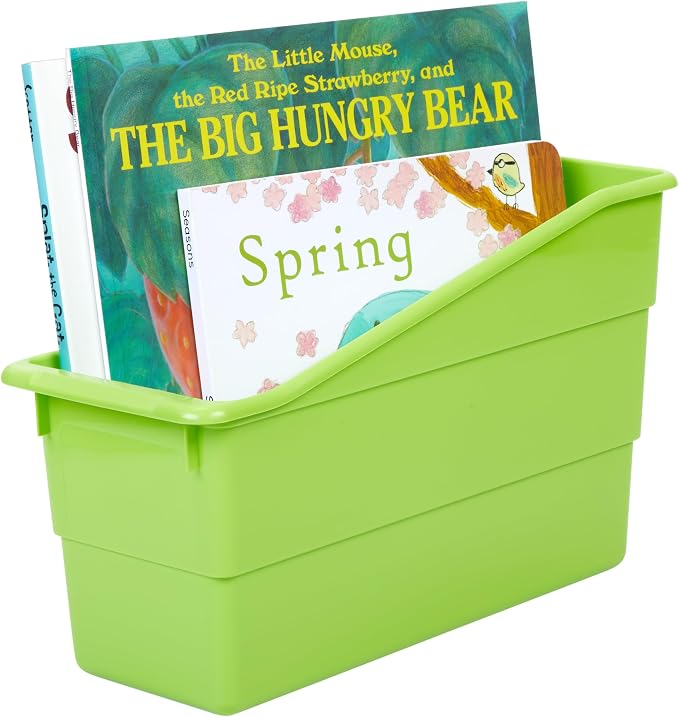 Really Good Stuff Durable Book & Binder Holders, 12-Pack, Green Neon | 5.5" x 12.5" x 7.5", Classroom Organization, Storage Solution, Sturdy & Versatile - Image 3