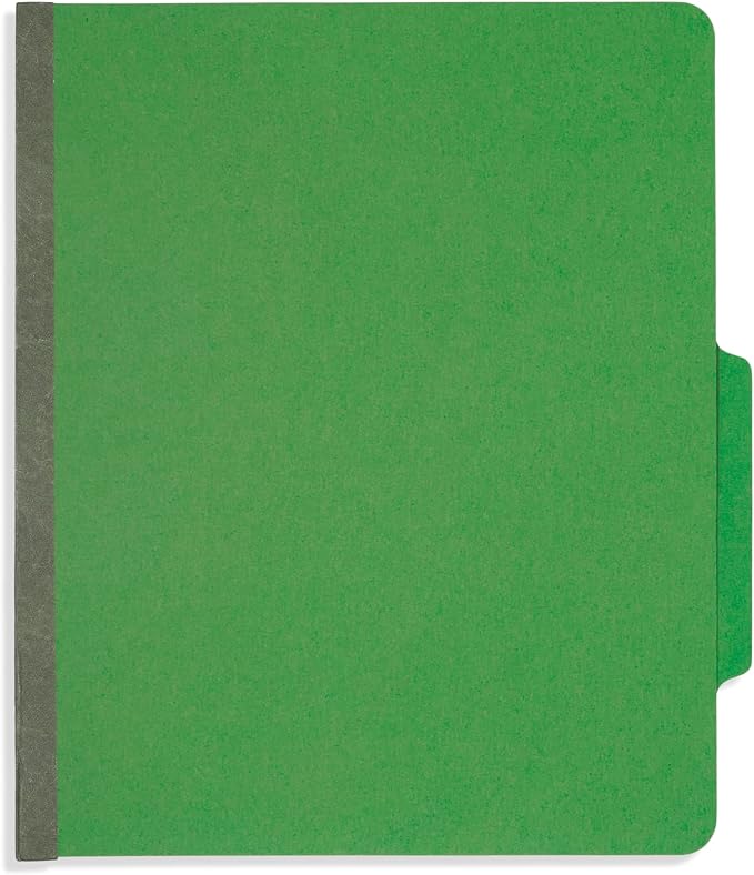 Blue Summit Supplies 10 Green Classification Folders, 1 Divider, Letter | Heavy duty 25pt pressboard, 1 divider, 2 in expansion, 2 prong fasteners, medical, legal and office files - Image 8