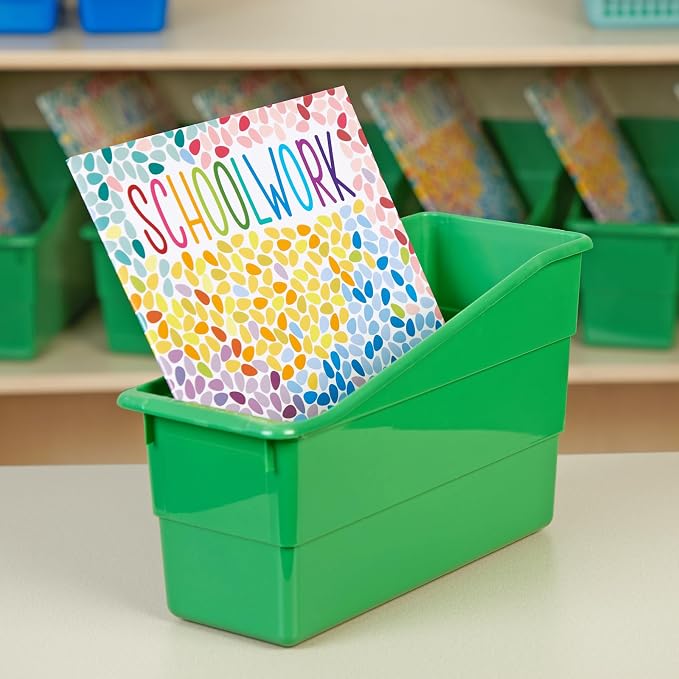 Really Good Stuff Durable Book & Binder Holders, 12-Pack, Green | 5.5" x 12.5" x 7.5", Classroom Organization, Storage Solution, Sturdy & Versatile - Image 9