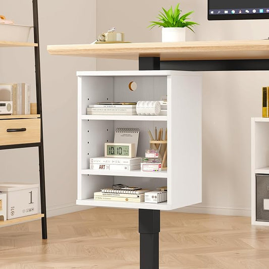 IBUYKE Under Desk Storage Cabinet Clamp on Desk Legs Shelf UTMZ012W | Adjustable Shelf, for Standing Desks Shelf, for Office,Elevating Your Workspace by IBUYKE