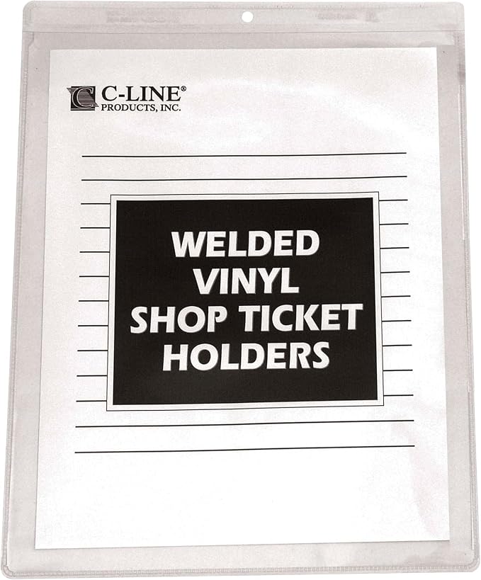 C-Line Vinyl Shop Ticket Holders, Both Sides Clear, 9 x 12 Inches, 50 per Box (80912) (Pack of 5) by C-Line