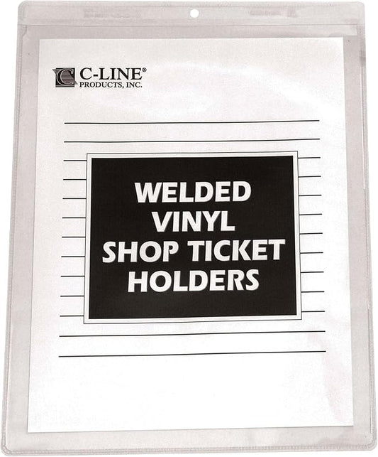 C-Line Vinyl Shop Ticket Holders, Both Sides Clear, 9 x 12 Inches, 50 per Box (80912) (Pack of 5) by C-Line