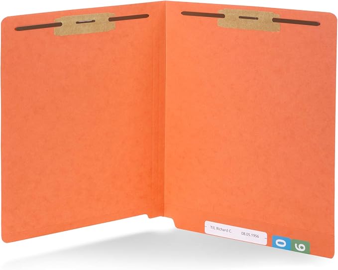 Blue Summit Supplies 50 End Tab Fastener File Folders, Assorted | Reinforced end tab, letter size, 11pt, 2 prong bonded fasteners, for medical files, reports, and office records - Image 4
