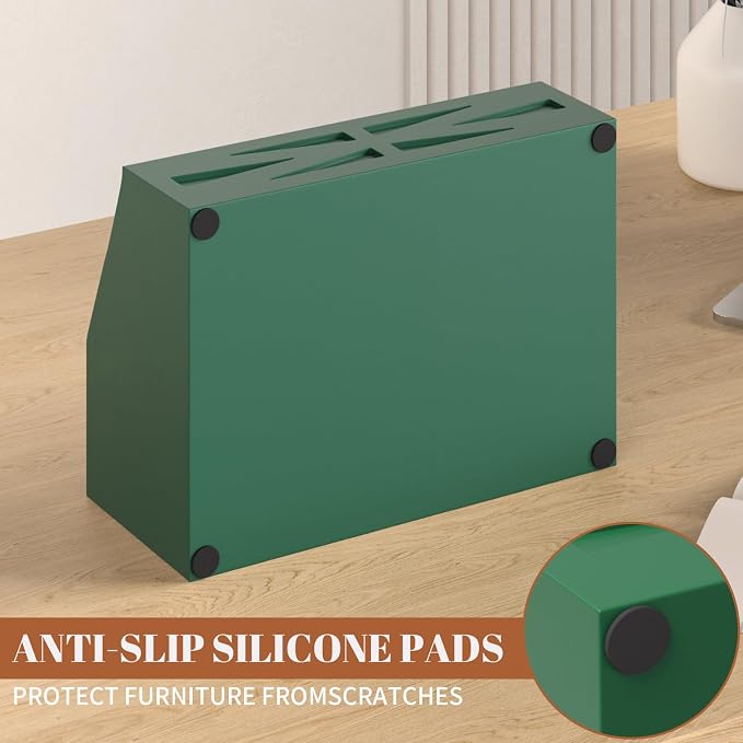 Wood Mail Organizer Countertop,Farmhouse Desk and Kitchen Countertop Storage, Letter Sorter, Desk Mail and Bill Organizer, Desktop File and Paper Holder (Green) - Image 6