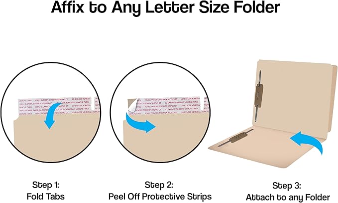 Self Adhesive Dividers for File Folders, Doctor Stuff, Side Hinge Divider with 2" Bonded Fastener on Front Side, 11 pt Manila Stock, Carton of 500 - Image 3