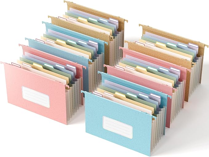 EcoStash Wheat Straw Hanging File Folders,7-Pocket Accordion Organizer | 1.2" Accordion Pockets, Large Capacity, Letter Size for Filing Cabinet, 100% BPA Free, Return to Nature, Healthy Living-6 by EcoStash