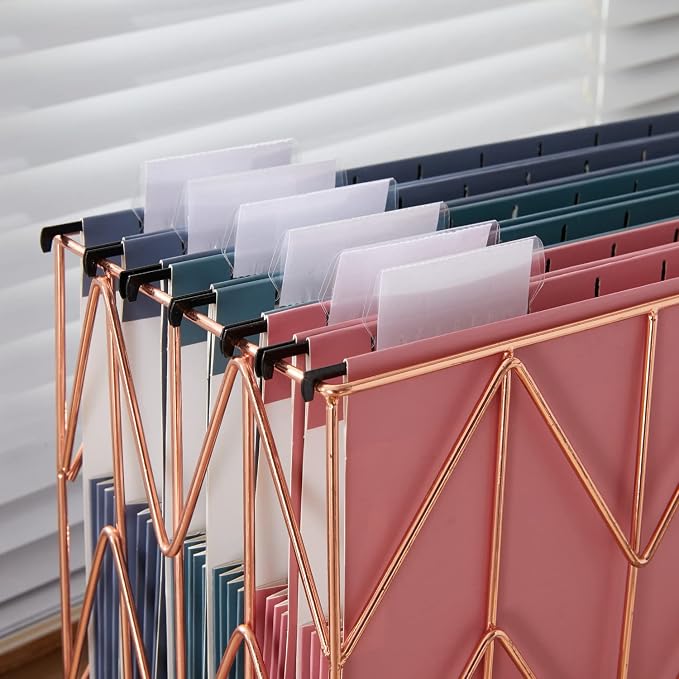 Y YOMA Letter Size - 6 Pack Extra Capacity Hanging File Folders Accordion Decorative Reinforced File Folder Cute Colored Expandable Folder for Office Home with 1/5-Cut Adjustable Tabs, Warm Color - Image 6