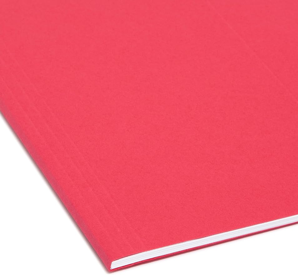 Smead TUFF Hanging File Folder with Easy Slide Tab, 1/3-Cut Sliding Tab, Letter Size, Red, 18 per Box (64043, Rod Color May Vary) - Image 6