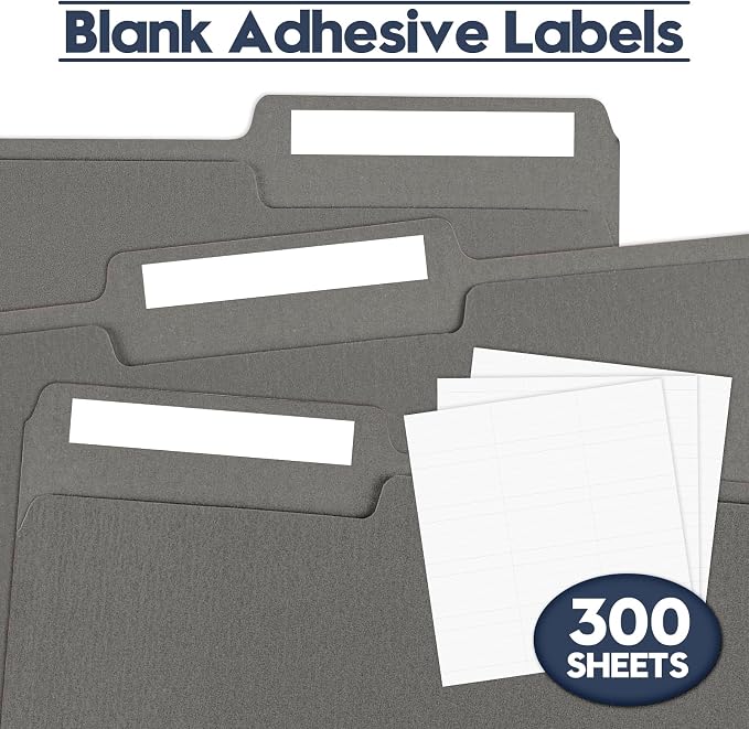 File Folders,Colored File Folders Letter Size,8.5" x 11",150 Pack 1/3 Cut Tab Bulk Folders with Blank Labels,Durable Paper Folders for Office Business School Home Use,Dark Gray - Image 5