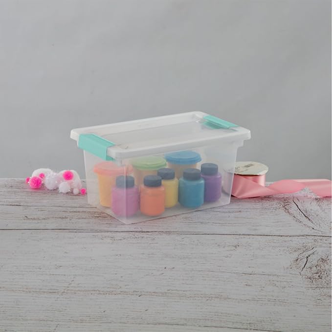 Sterilite 12-Pack Clip Box, Stackable Clear Plastic Bins with Latching Lids, Medium - Writing, Arts or Crafts Supplies Storage Containers for Home, Office, Classroom and Workshop Organization - Image 7
