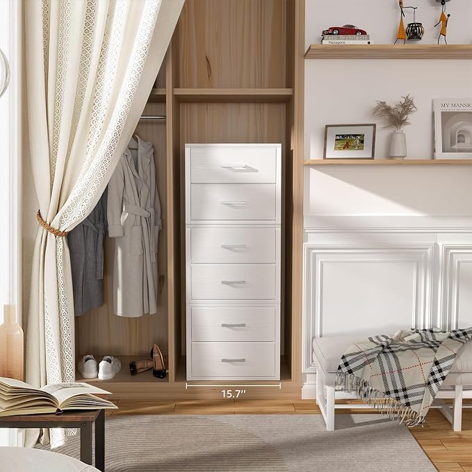 BOLUO Stackable Storage Drawers Closet Organizers and Storage Fabric White 2 Drawer Dresser for Bedroom 2 Packs Modern - Image 4