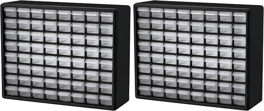 Akro-Mils 64-Drawer Plastic Storage Cabinet, 20-Inch W x 6-Inch D x 16-Inch H | Black | Model 10164 | Garage Organization by Akro-Mils