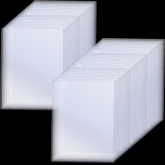 Teling 50 Pcs 8.5 x 11 Inch Rigid Sheet Protectors, Clear Plastic Document Sleeves, Hard Document Holder, Birth Certificate Protector Certificate Holder Clear Paper Protector for Important Documents by Teling