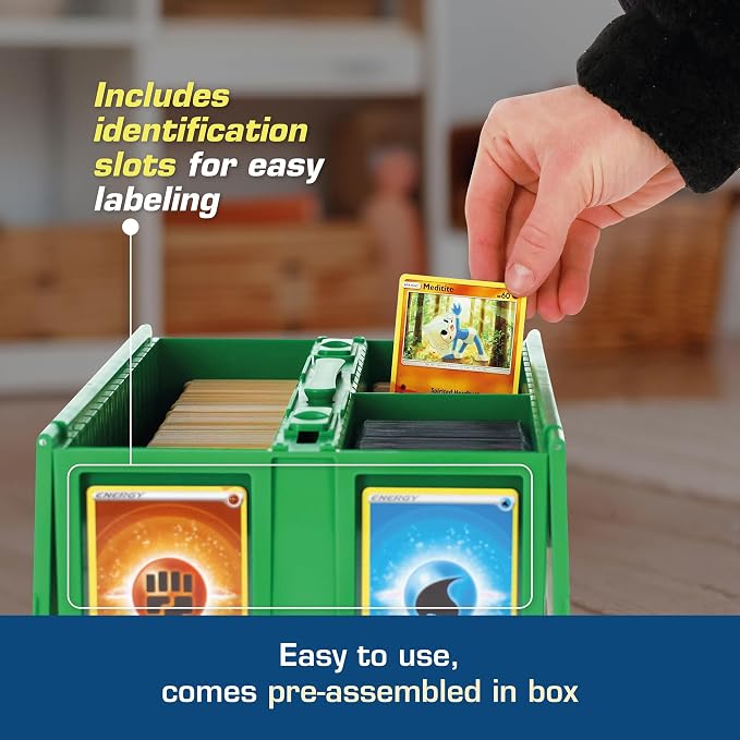 BCW Collectible Card Bin - Holds up to 1600 Cards | Large Card Storage Box for Loose Trading Cards | Pokemon, MTG, and Sports Card Storage Boxes | Sorting Card Box (Green, Single) - Image 4
