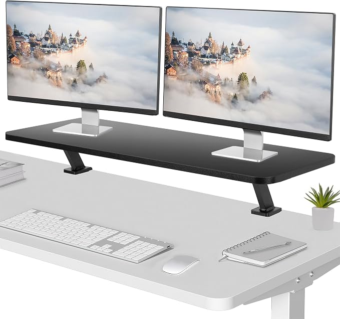 VIVO Black Clamp-on Large 40 inch Ergonomic Desk Shelf, Dual Computer Monitor and Laptop Riser Stand - Desk Organizer for 2 Screens STAND-SHELF40B by Unknown