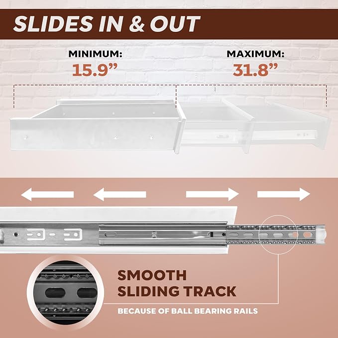 Large 23.6 Inch White Under Desk Drawer Slide Out, Great For The Office, Home And Workspace. Pencil & Undermount Pull Out Under Counter Workbench Attachable Drawer, Made Of Carbon Steel - Image 4