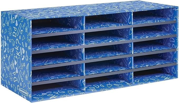Bankers Box 15-Compartment Literature Sorter, 28.5" x 12.375", Blue | Turn paper piles into organized workflows with durable compartments that keep mail, forms, and projects easy to find. - Image 4