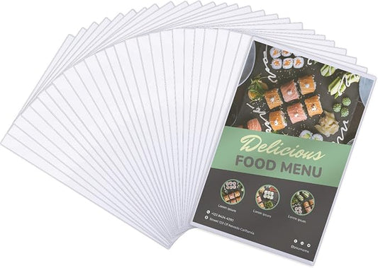 25 Pcs 11" x 17" Rigid Print Protectors, Heavy Duty Hard Plastic Sheet Page Protectors Crystal Menu Holder Clear Poster Sleeve Top Loading Frame for Magazine Photo Paper Poster Prints by Henoyso