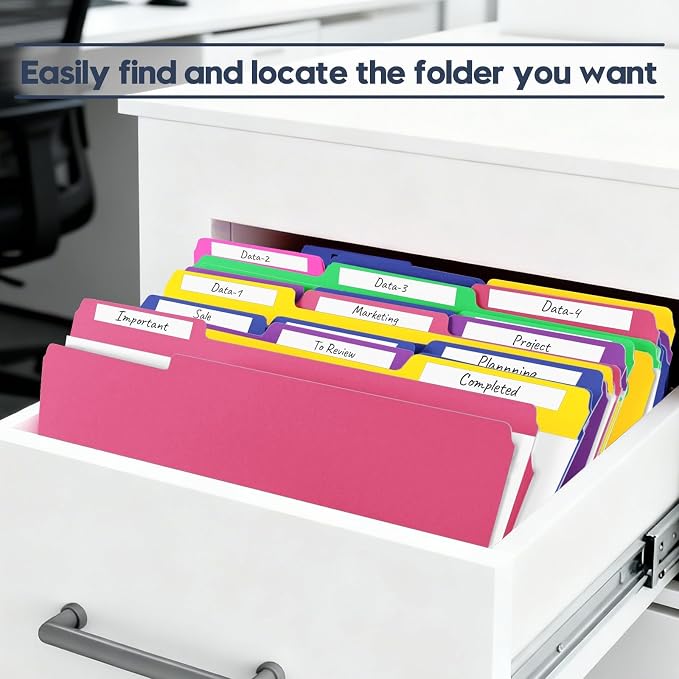 240 Pack Colored File Folders, Letter Size Paper Folders with 1/3-Cut Tabs & Blank Labels, 8.5" x 11" Bulk Durable File Folders for Office/Business/School/Law Firms Use - Image 6
