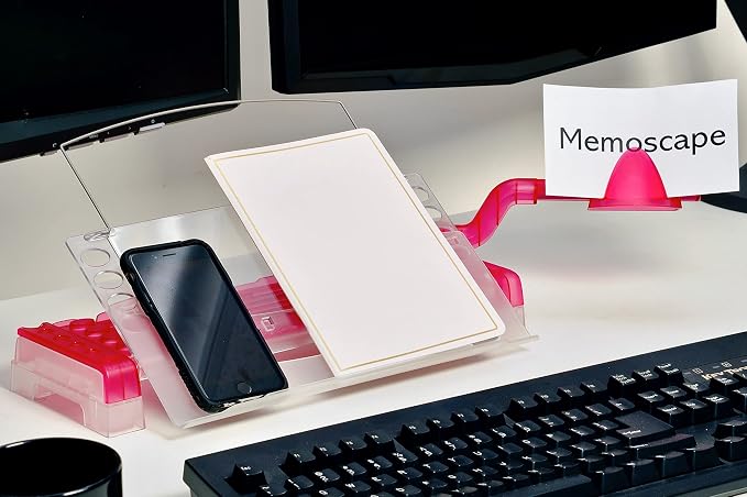 MemoScape Adjustable in-Line Document Holder for Typing | Reduces Neck Strain, Improves Focus, Boosts Desk Organization, and Workflow | Paper Holder Stand for Desk and Home Office - Pink (VUR 4000) - Image 4