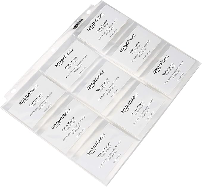 Amazon Basics 9-Sleeve Trading Card Protectors Binder Sheet for Storage and Protection, Top Loading, Transparent, 100-Pack - Image 2