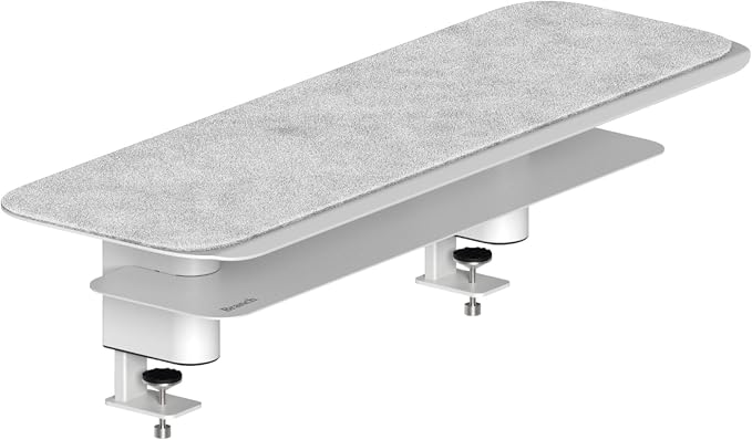 Branch Monitor Stand, Small Monitor Riser Second Tier Storage | Elegant, Durable Powder-Coated Steel Stand with Soft Felt Liner, White by Branch