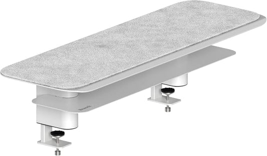 Branch Monitor Stand, Small Monitor Riser Second Tier Storage | Elegant, Durable Powder-Coated Steel Stand with Soft Felt Liner, White by Branch