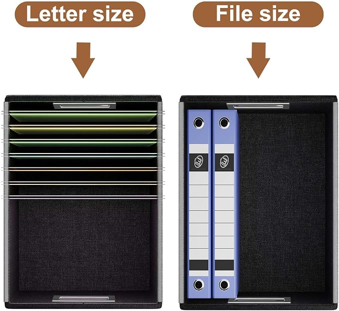 File Organizer Box with Lids, Collapsible File Folder Organizer | File Box with Plastic Slides for Document, Filing Bin for Letter Size Hanging File Folders (1 Pack, Caramel, Leather) - Image 4