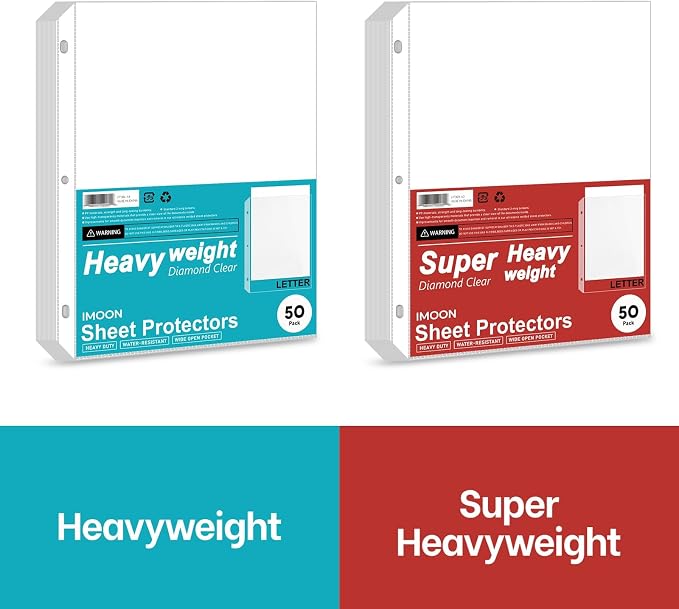 Heavyweight 3-Hole Letter Size Sheet Protectors - High Transparency Plastic Heavy Duty Sleeves for 3 Ring Binders, Archival Safe, Durable Page Protectors for Documents, 8.5x11 Inch (800 Pack) - Image 6