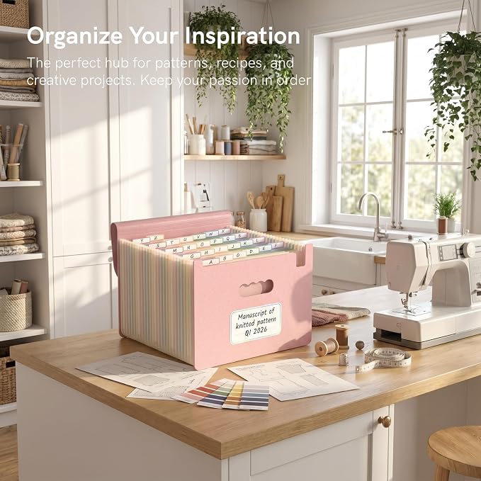 ABC life 26 Pockets Accordion File Organizer, Blush Pink | Expanding File Folder for Letter/A4 Size, Portable Document Holder with A-Z Tabs for Tax Receipt, School, Home, Office - Image 6