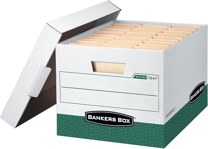 Bankers Box 12-Pack Heavy-Duty File Storage Boxes, Letter/Legal, FastFold | Archive with confidence using heavy-duty boxes, locking lids, and rugged construction that protects high-value records. by BankersBox