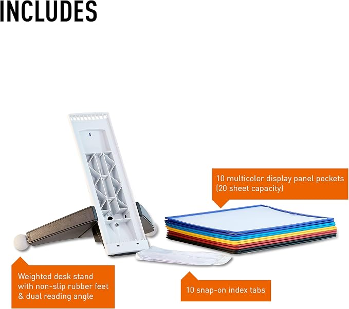 Durable Desktop Reference System with 10 Double-Sided Panels - Letter-Size 8.5" x 11" Inches - Assorted Colors SHERPA Design - Desk Reference Organizer - Image 4