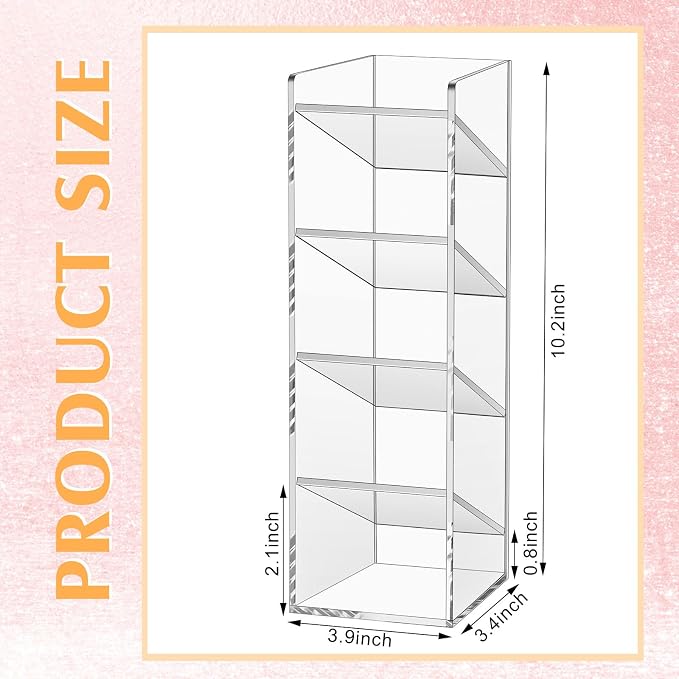 MotiMind Acrylic Pen Organizer Storage for 50 Markers Vertical Marker Organizer Acrylic Pen Display Holder for Office Desk Desktop Stationery Pencil Storage, Clear, 3.4 x 4 x 10.2 Inch - Image 2