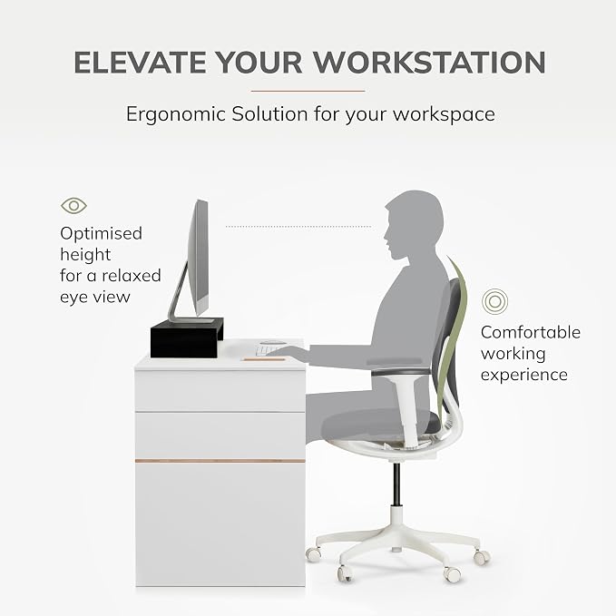 Anji Mountain Wooden Monitor Stand - Elegant Monitor Riser, Perfect Monitor Stand for Desk Organization, Durable Wood Construction monitor stands, Enhances Ergonomics and Workspace Efficiency,Black - Image 4