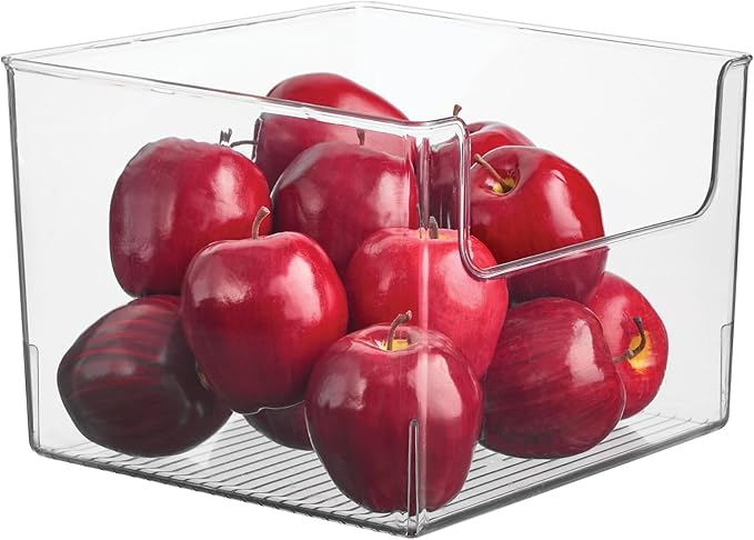 iDesign Open-Front Storage Bin, Clear | Kitchen, Pantry, Bathroom, Home Office, Made in USA by iDesign