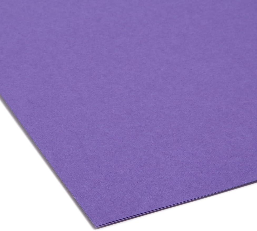 Smead Interior File Folder, 1/3-Cut Tab, Letter Size, Purple, 100 per Box, Expandable File Folders for Filing Cabinet - Image 4