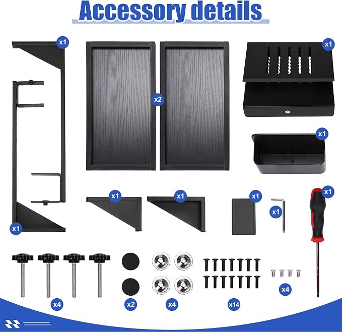 Chumia 2 Tier Clamp on Desk Clamp on Laptop Mount with Pen Holder Desktop Shelves Organizer Desktop Organizer Desk Organizers and Accessories Table Extender Attachment Shelves for Home Office - Image 7