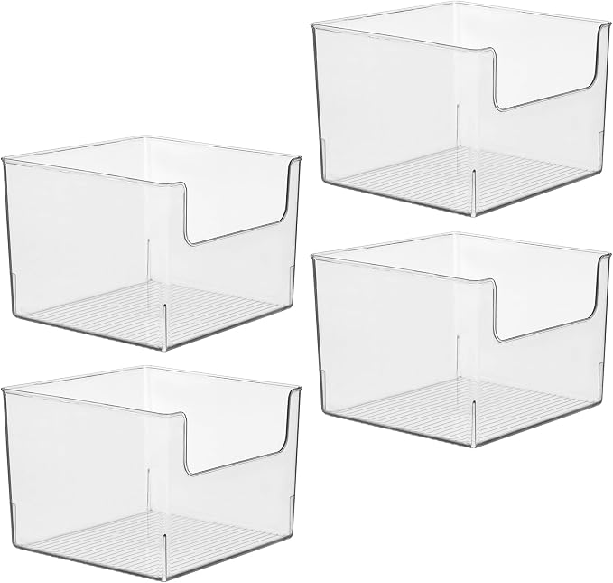 iDesign Open-Front Storage Bin, Set of 4, Clear | For Kitchen, Pantry, Bathroom, Office, Made in USA - Image 8