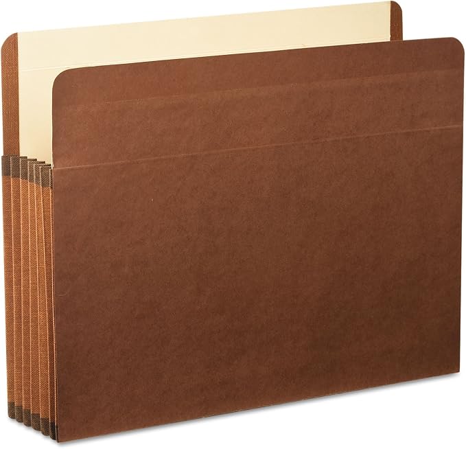 Pendaflex Premium Reinforced File Pockets, Letter Size, Brown, 5.25 inch Expansion, 5 per box (85545) by TOPSProducts