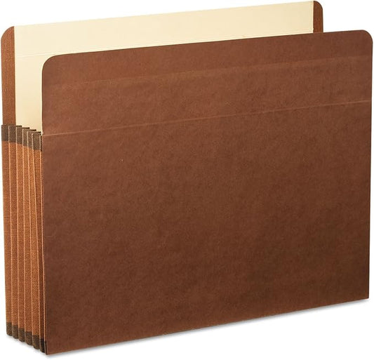 Pendaflex Premium Reinforced File Pockets, Letter Size, Brown, 5.25 inch Expansion, 5 per box (85545) by TOPSProducts