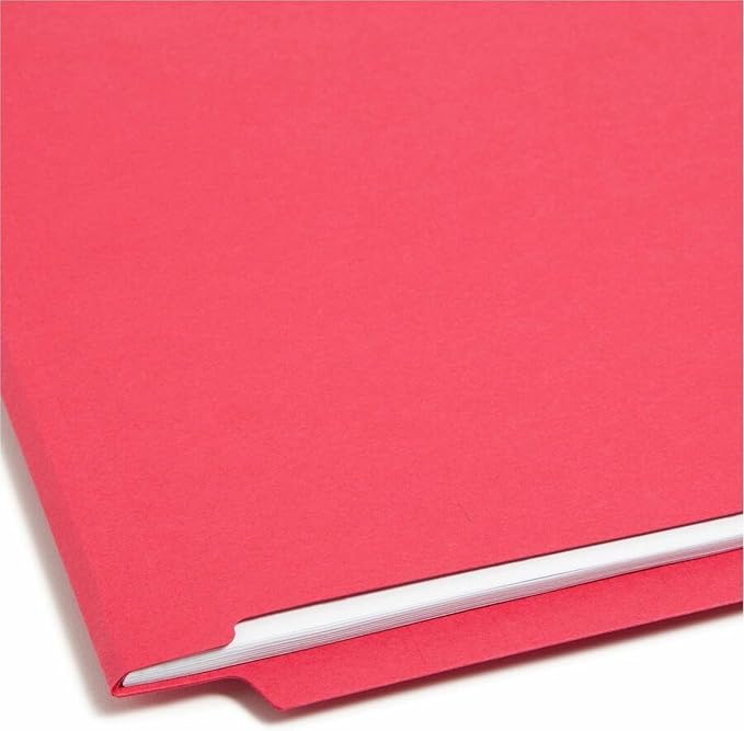 Smead End Tab Fastener File Folder, Shelf-Master® Reinforced Straight-Cut Tab, 2 Fasteners, Letter Size, Red, 50 per Box (25740) - Image 3