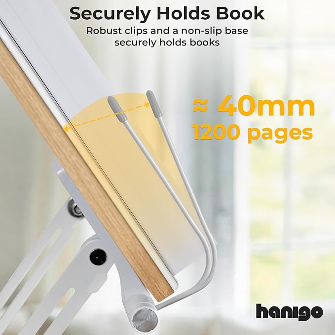 Book Stand for Reading - Adjustable Book Holder with 360° Rotating Base, Ergonomic Design for Extended Reading, Foldable and Portable, Necessity for Textbook, Bible, Cookbook, Music Scores, Tablet - Image 7