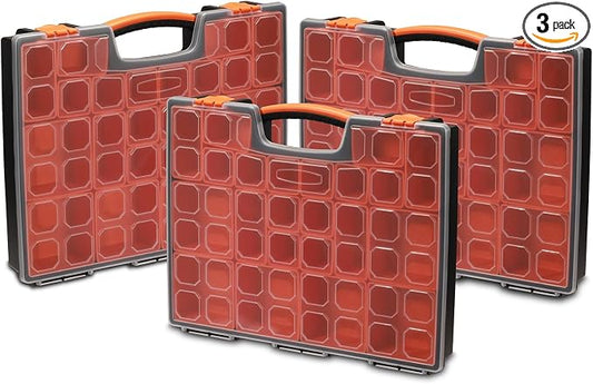 EMENTOL 3PCS Multi-Purpose Portable Organizer Box Set with 72-Removable Compartments, 3 Pieces Professional Boxes with Dimension 16.2"L*13"W*2.3"H by EMENTOL