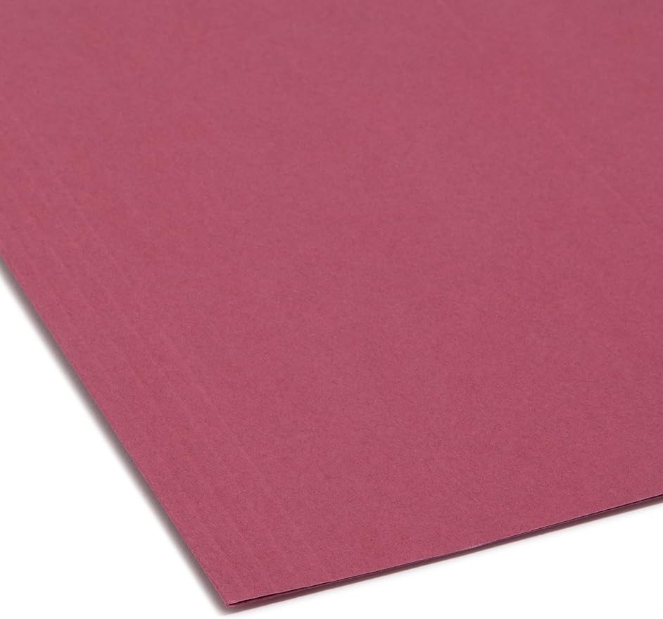 Smead Colored Hanging File Folder with Tab, 1/5-Cut Adjustable Tab, Letter Size, Maroon, 25 per Box (64073) (Pack of 1) - Image 4